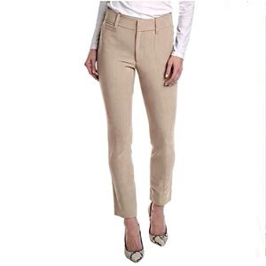 Vince High Rise Cigarette Pant Seamed Front Tan Ankle Stretch Size 14